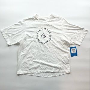 Columbia T-Shirt Womens XS White 100% Cotton North Cascades Relaxed Tee NWT